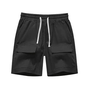 Pantalones Cortos Deportivos para Hombre, Color Sólido, Cintura Media, Elásticos, Transpirables, 100% Poliéster, Tejido de Punto, Casual - Product Image 1
