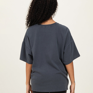 Polyester/Cotton Plus Size Eco-Friendly Breathable Washed T-<b>Shirt</b> Women Heavyweight Drop Shoulder Oversized Women Acid Wash Tee - Product Image 2