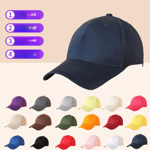 หมวกเบสบอลสีน้ำเงิน 5 ชิ้น ผ้าทวิลสีพื้น ปิดด้านหลังแบบ Fitted ทรงฮิปฮอป สำหรับผู้ใหญ่ ขนาด 48-50 ซม. ผลิตจากโพลีเอสเตอร์/คอตตอน - Product Image 3