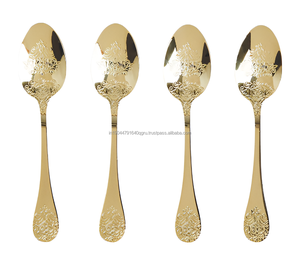 Juego de cucharas grabadas a mano, juego de cucharas de acero inoxidable para tu fiesta o boda (Juego de 4) - Product Image 1