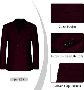 Traje de pantalón y chaqueta deportivo para hombre, tela elástica, estilo moderno para negocios, corte ajustado moderno. - Product Image 3