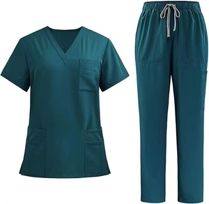 Polyester/Cotton Denim Scrub Uniform Lab <b>Coat</b> Type Wholesale High Quality Unisex Nursing Use Hospital Uniforms Best Quality - Product Image 6