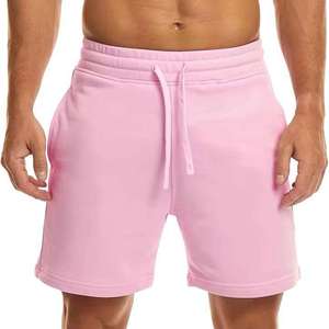 Pantalones Cortos de Felpa para Hombre con Logotipo Personalizado, Cintura Elástica, 100% Algodón, Lisos, con Cordón Ajustable, Estilo Urbano, Diseño Sólido, OEM - Product Image 1