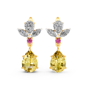 Boucles d'oreilles personnalisées en or massif 14K 9K 10K 18K avec pierres précieuses de laboratoire 8 carats certifiées IGI, bijoux fins éthiques, MOQ 3 pièces 10 pièces RJC OEM ODM EA502228 - Product Image 1