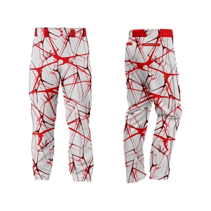 ชุดยูนิฟอร์มซอฟต์บอลแบบกำหนดเอง เสื้อเจอร์ซีย์แบบซับลิเมชั่น กางเกงระบายอากาศ แห้งเร็ว ชุดทีม สีขาวแดงล้วน โพลีเอสเตอร์ 100% สำหรับทุกเพศ - Product Image 4