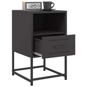 Ensemble de 2 armoires de chevet en acier noir pour salon, 14,2 x 15,4 x 23,8 pouces - Product Image 4