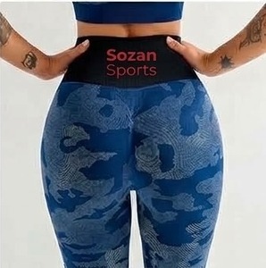Conjunto Deportivo Sozan para Mujer, Top Deportivo con Escote en V Profundo y Tirantes Cruzados, Leggings de Cintura Alta, Transpirable, de Secado Rápido, Spandex/Nailon - Product Image 5