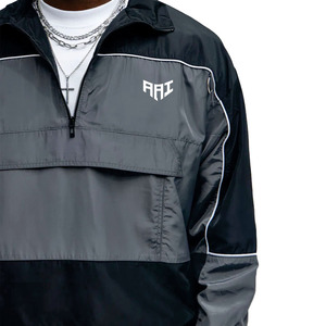 OEM Half Zip Color Block Nylon Windbreaker Men's Jacket Short <b>set</b> Custom Lightweight Streetwear Pullover Jacket Bulk Manufacture - Product Image 5