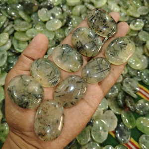 Qualité supérieure naturel Prehnite Worrystone cristal pouce pierre authentique Agate cadeau Folk poche pierre Art Style Technique - Product Image 1