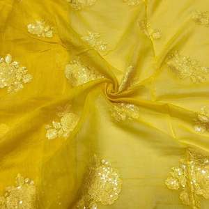 Wholesale Sequin Embroidery <b>Fabric</b> Export Quality Mesh Net Garment Textile For Importers And Bulk Buyers - Product Image 3