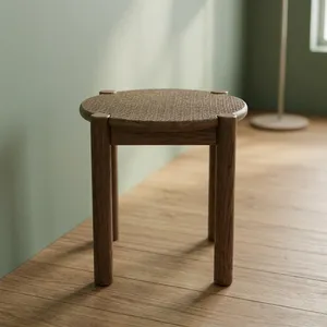 Mesa Auxiliar Redonda de Madera Moderna, Diseño Minimalista, Muebles Hechos a Mano para Sala de Estar - Product Image 5