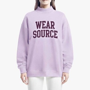 Fall Winter Fashion Women's Oversized Crew Neck Terry <b>Sweatshirt</b> Soft Cotton Blend Long Sleeve Casual Pullover <b>Embroidery</b> Solid - Product Image 2