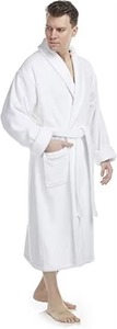 Peignoir de bain pour homme luxueux et confortable en coton éponge 100% à séchage rapide, idéal pour la détente et les longues heures d'hiver - Product Image 2