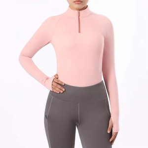 Women Equestrian <b>Base</b> <b>Layer</b> Four Way Stretch Printed Custom Logo <b>Long</b> <b>Sleeve</b> Lightweight Quick Dry Polyester Riding - Product Image 1