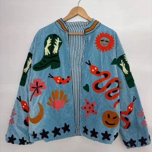 Chaqueta Bordada Suzani al por Mayor, Chaqueta de Terciopelo Suzani con Tela TNT, Chaqueta Suzani Hecha a Mano para Mujer al Mejor Precio - Product Image 1