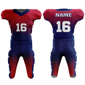 American Football Uniform Set Men Red Flag Print Sleeveless V-<b>Neck</b> Moisture Wicking Fitted Practice Wear - Product Image 2