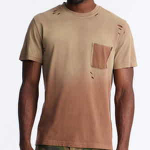 Camiseta de Algodón 250 GSM para Hombre, Estilo Desgastado, con Logotipo Personalizado, Estilo Vintage, Casual, Streetwear, Fabricación en EE. UU., OEM, ODM, Marca Privada, Venta al Por Mayor - Product Image 4