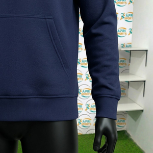 Sweat à capuche pour homme grande taille, collection automne-hiver 2026, style décontracté urbain, doublé polaire, épaissi, avec poche avant - Product Image 6