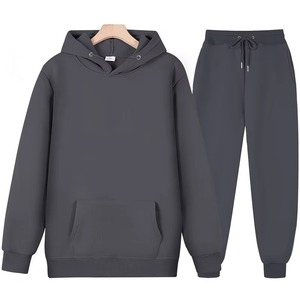 Factory Custom Cotton French Terry Heavyweight Oversized Hoodie and <b>Sweatpants</b> <b>Set</b> Mens Tracksuit Blank Streetwear OEM <b>Set</b> - Product Image 4