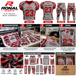 Uniforme de Fútbol Americano Personalizado de Alta Calidad, Spandex/Poliéster, Color Sólido, Transpirable, Tallas Grandes, Secado Rápido, Colores Personalizables - Product Image 5