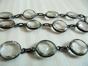 Cadena Conectora de Cuarzo Natural en Forma de Pepita Irregular de 12 a 15 mm, Chapada en Plata, Oro y Negro, de Eminent Jewel - Product Image 3