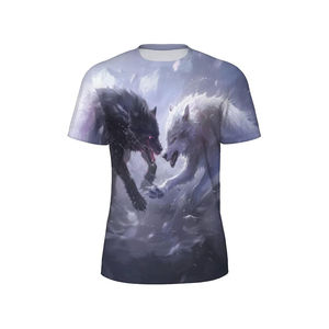 เสื้อยืดสีดำสำหรับผู้ชาย พิมพ์ลายแมวบนยูเอฟโอ แขนสั้น คอกลม ทรงลำลอง ผ้าโพลีเอสเตอร์ทอ - Product Image 3