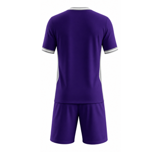 Uniforme de fútbol de alta calidad color púrpura real con ribetes plateados y blancos, uniforme de fútbol sublimado - Product Image 2
