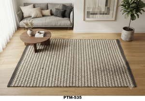 Alfombra Tradicional Rectangular de Fibra Natural Hecha a Mano, Lavable, Tejido Plano, Base Antideslizante PTM-535, para Sala de Estar, para Rezar - Product Image 3
