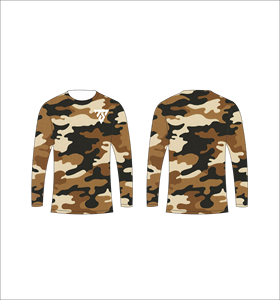 mens custom sublimation brown camo long sleeve t shirt hunting fishing <b>athletic</b> sports training shirt - Product Image 4