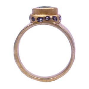 <b>Emerald</b> Diamond Channel Setting Classic Traditional Latest Engagement <b>Ring</b> Vermeil Sterling <b>Silver</b> Gold-Plated Elegant - Product Image 5