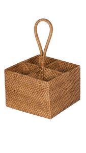 Luxury Handmade Rattan Cutlery Holder Basket with Natural Finish for Home Kitchen Dining and Restaurant Decoration - Product Image 2