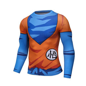 T-shirt de sport à manches longues imprimé numérique, anime japonais Vegeta Goku Super Saiyan, 3D Rash Guard, cosplay personnalisé, pour hommes - Product Image 6