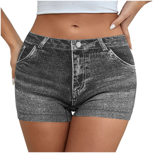 Distressed Denim Jeans Shorts Front Back Pockets Jeans Plus Size Regular Fit Denim Outerwear Spring Autumn Shorts For Lady - Product Image 3