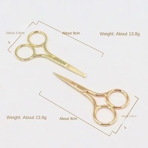 Ciseaux à sourcils professionnels plaqués or, pointe fine, pince à sourcils de luxe, design durable, ciseaux à sourcils avec clip personnalisé - Product Image 5