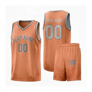 Ensemble de maillots de basket-ball sublimés personnalisés, couleur marron, col en V, sans manches, évacuation de l'humidité, uniformes d'équipe unisexes pour adultes - Product Image 2