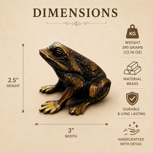 SHUBHAM Custom <b>Gold</b>-Plated Brass Frog Figurine UV Printing Polished Amphibian <b>Statue</b> Feng Shui Animal Ornament for Home Decor - Product Image 3