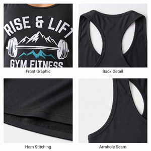 Women Fitness Wear Printed Racerback <b>Top</b> Gym Workout Wear <b>Ladies</b> Singlet <b>Top</b> <b>Knitted</b> Eco-Friendly <b>Ladies</b> Scoop Neck <b>Tank</b> <b>Top</b> - Product Image 6