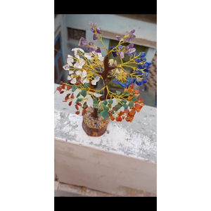 Árbol Bonsái de Piedras Preciosas Naturales de 7 Chakras, Figura Hecha a Mano, Feng Shui, Reiki, Cristal, Artesanía Navideña, 300 Bds Tree - Product Image 1