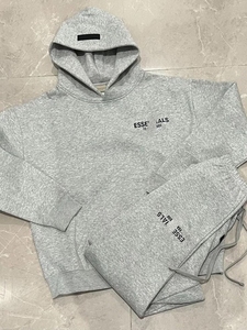 Conjunto de Sudadera con Capucha para Hombre Essentials, Gris, Estilo Urbano Holgado, Algodón French Terry Transpirable, Chándal Deportivo para Otoño - Product Image 6