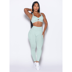 women yoga <b>set</b> high waist leggings sports bra breathable stretch fitness workout gym wear activewear <b>set</b> - Product Image 1