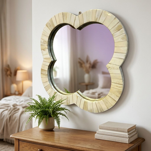 Miroir mural moderne en os incrusté, grande taille, pour mariage, salle de bain, salon, couloir et chambre à coucher – Décoration intérieure tendance - Product Image 1