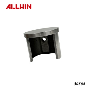 Adaptador de poste de vidrio con cuello perpendicular de acero inoxidable de estilo moderno y tapa de extremo con brida para aplicación en pasamanos de escaleras de hoteles - Product Image 3