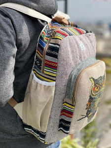 Nuevo diseño de bolsas de cáñamo para portátiles, mochilas sostenibles, recién llegadas, yute con Material de algodón, mochilas de viaje multiusos Unisex - Product Image 5