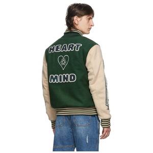 Custom Made High Quality Varsity Letterman <b>Jacket</b> for Men Latest Design with Stand Collar <b>Black</b> Wool Body Sleeves for Winter - Product Image 5