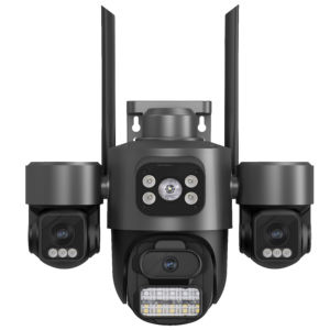 3MP עדשה משולשת PTZ WiFi מצלמת אבטחה חיצונית ICSee שלושה מסכים AI מעקב אנושי מעקב אנושי ראיית לילה בצבע מלא <span class=keywords><strong>CCTV</strong></span> - Product Image 1