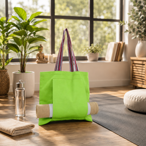 Bolsa de Lona Personalizada para Colgar Tapetes de Yoga |   Bolsa de Transporte Ecológica y Reutilizable para Esterilla de Pilates y Ejercicio, con Bolsillo Frontal y Correa para el Hombro - Product Image 3