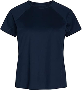 Camiseta de Manga Raglán de Secado Rápido para Hombre, Cuello Redondo, Corte Ajustado, Color Azul Marino Sólido, Poliéster, Informal - Product Image 3