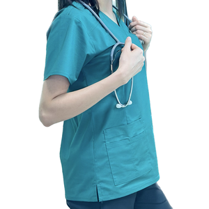 Meilleure vente rayonne infirmière gommages Anti-rides respirant à la mode tissu doux vêtements médicaux pour femmes hommes uniforme d'hôpital - Product Image 6