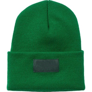 Bonnet tricoté unisexe pour adulte, style décontracté, couleur unie, avec revers et étiquette brodée – Nouveauté très demandée - Product Image 3