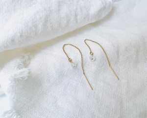 Rainbow Moonstone Threader <b>Earrings</b> Gold Dainty Jewelry June Birthstone Rondelle Shape Elegant Handmade Gift - Product Image 4